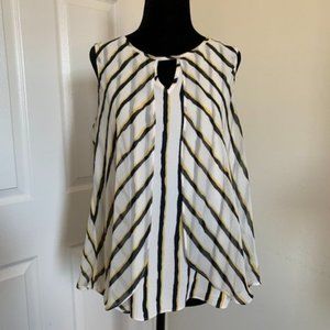 Striped Chiffon Overlay Blouse